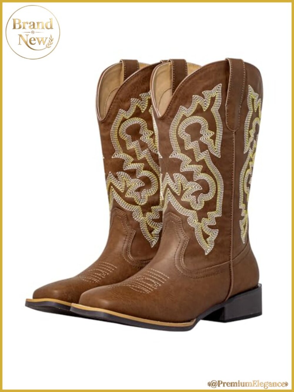 Extra Wide Calf Cowgirl Boots for Women Square Toe Western